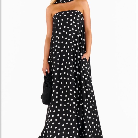 Show Me Your MuMu Tinsley Strapless Black and White Polka Dot Dress - Picture 3 of 8